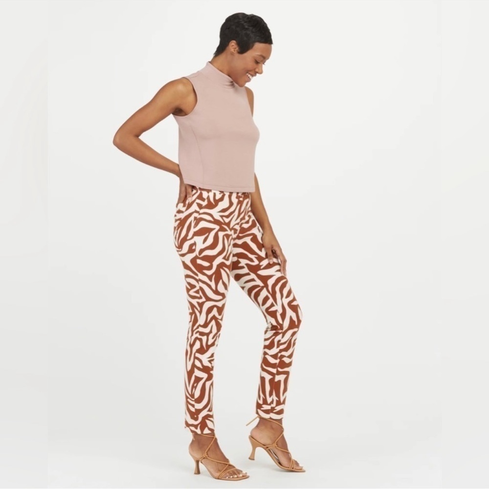 NWT SPANX Polished Clay Zebra Print High Rise Ski… - image 4